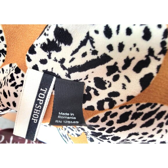 Topshop Animal Print Blazer Women's 6 Bolero Cropped Artsy Chic Retro Bold Edgy - Picture 3 of 6